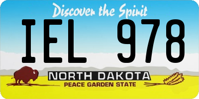 ND license plate IEL978
