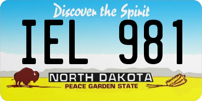 ND license plate IEL981