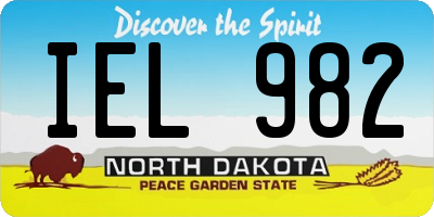 ND license plate IEL982