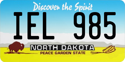 ND license plate IEL985