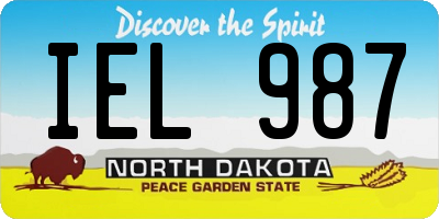 ND license plate IEL987
