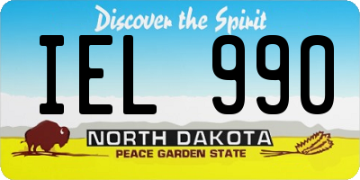 ND license plate IEL990