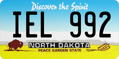 ND license plate IEL992