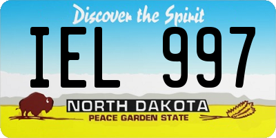 ND license plate IEL997