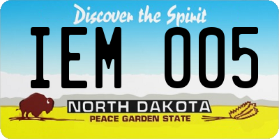 ND license plate IEM005