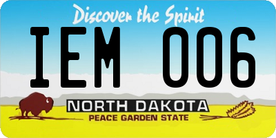ND license plate IEM006