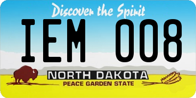 ND license plate IEM008