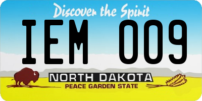 ND license plate IEM009