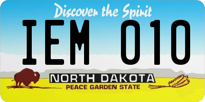 ND license plate IEM010