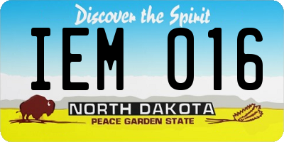 ND license plate IEM016