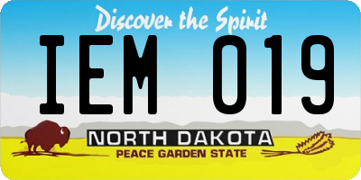ND license plate IEM019