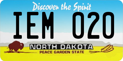 ND license plate IEM020