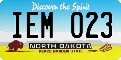 ND license plate IEM023