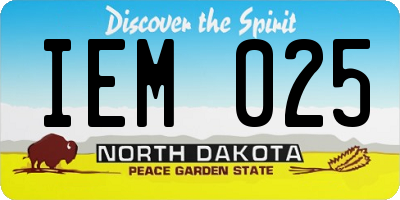 ND license plate IEM025