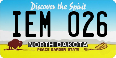 ND license plate IEM026