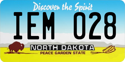 ND license plate IEM028