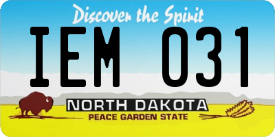 ND license plate IEM031
