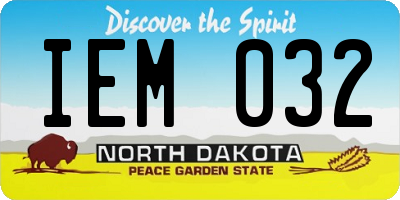 ND license plate IEM032