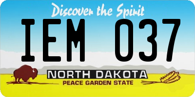ND license plate IEM037