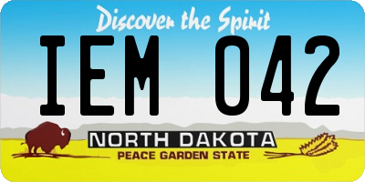 ND license plate IEM042