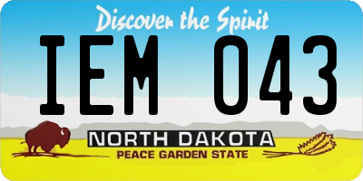 ND license plate IEM043