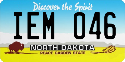 ND license plate IEM046