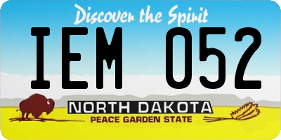 ND license plate IEM052