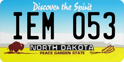 ND license plate IEM053