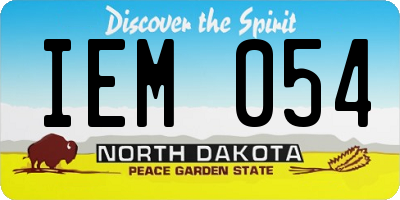 ND license plate IEM054