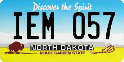 ND license plate IEM057
