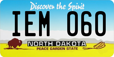 ND license plate IEM060