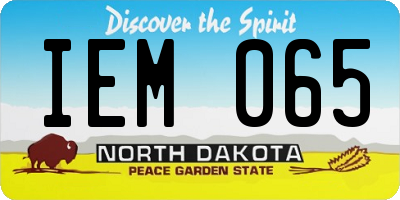 ND license plate IEM065