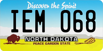 ND license plate IEM068