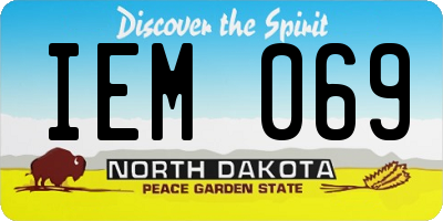 ND license plate IEM069