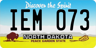 ND license plate IEM073