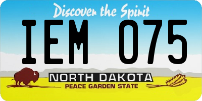 ND license plate IEM075
