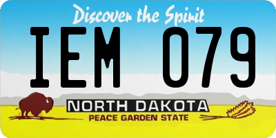 ND license plate IEM079