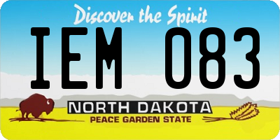 ND license plate IEM083