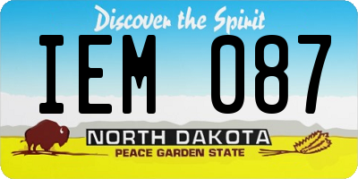ND license plate IEM087