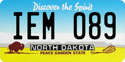 ND license plate IEM089