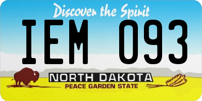ND license plate IEM093