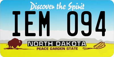 ND license plate IEM094