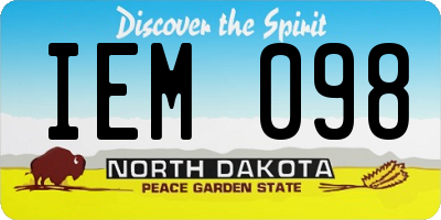 ND license plate IEM098