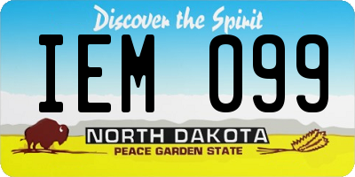 ND license plate IEM099