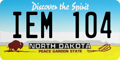 ND license plate IEM104