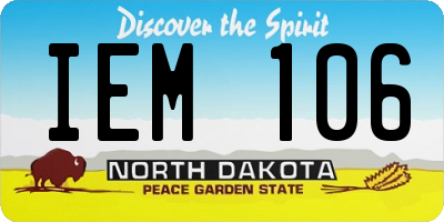 ND license plate IEM106