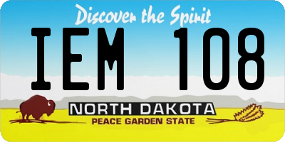ND license plate IEM108