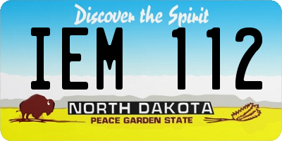 ND license plate IEM112