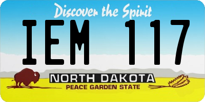 ND license plate IEM117