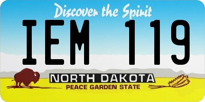 ND license plate IEM119